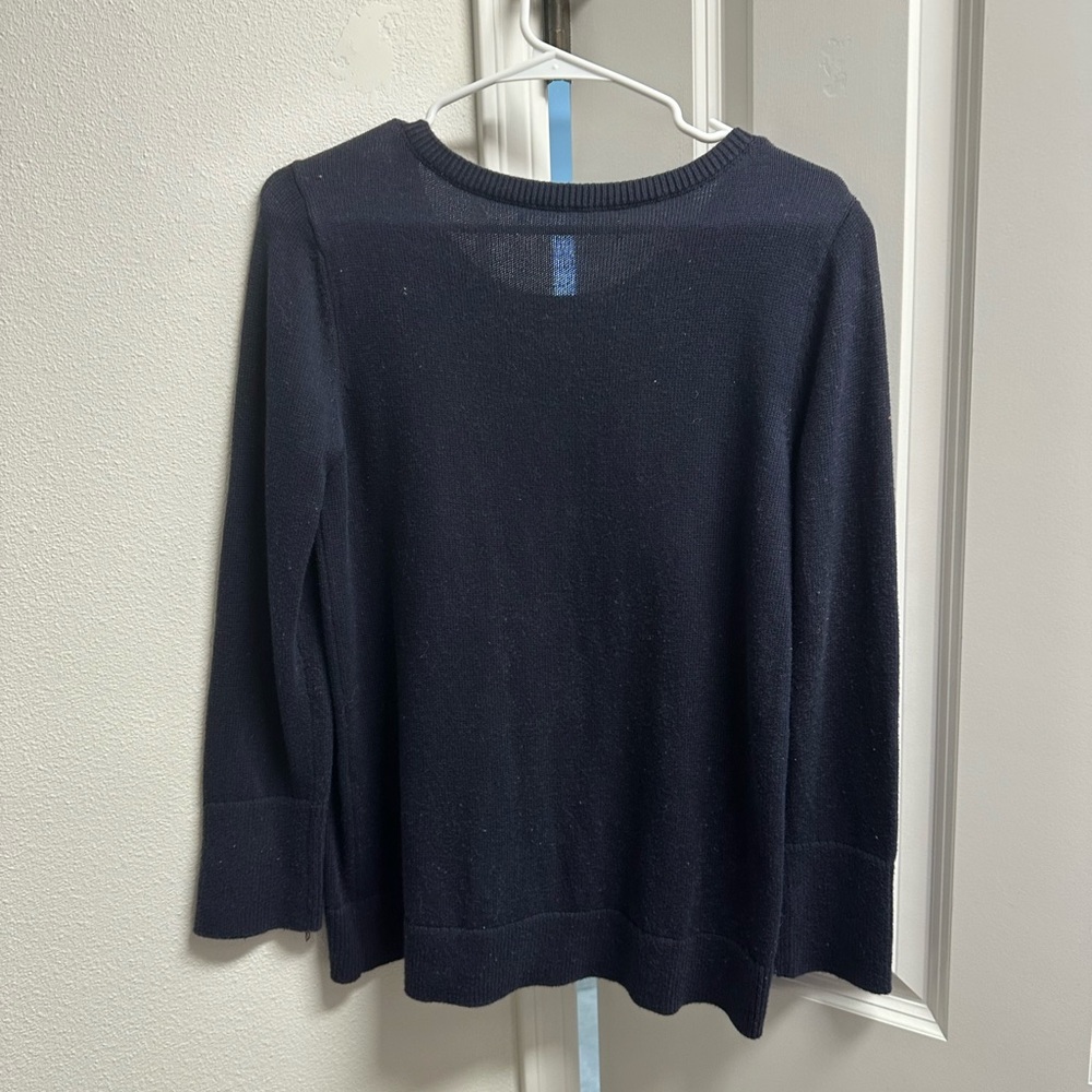 LOFT Navy Sweater with White Whale Design - Picture 2 of 3